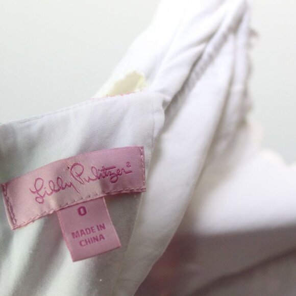 Lilly Pulitzer Franco Patches Strapless Dress White Pink Women's Size 0 H13532 - Picture 8 of 12